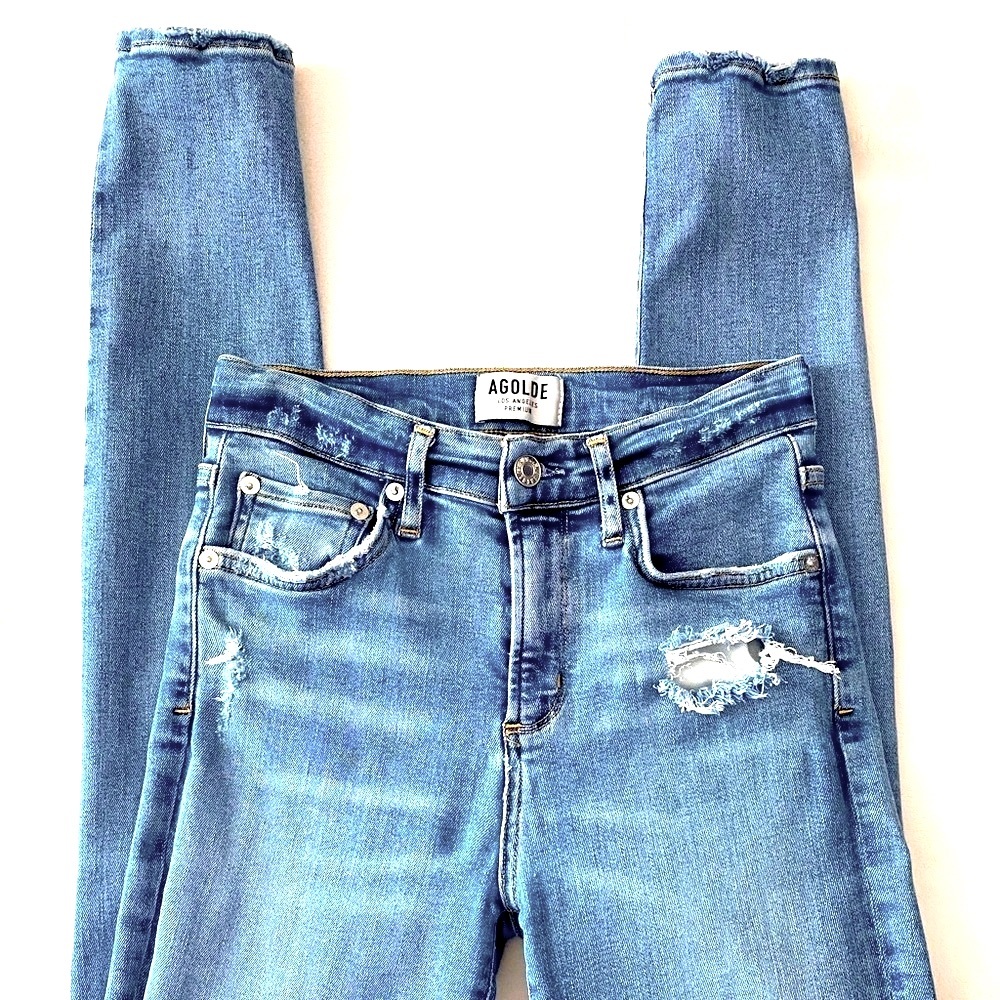 Agolde Sophie Hi Rise Distressed Jeans - Picture 4 of 13